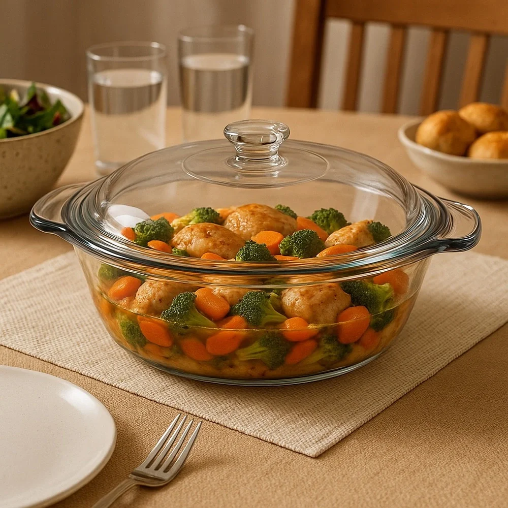 Anchor Hocking 2-Quart Round Glass Casserole Dish with Lid